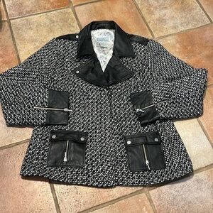 Bradley Bayou Tweed Leather trimmed Moto jacket